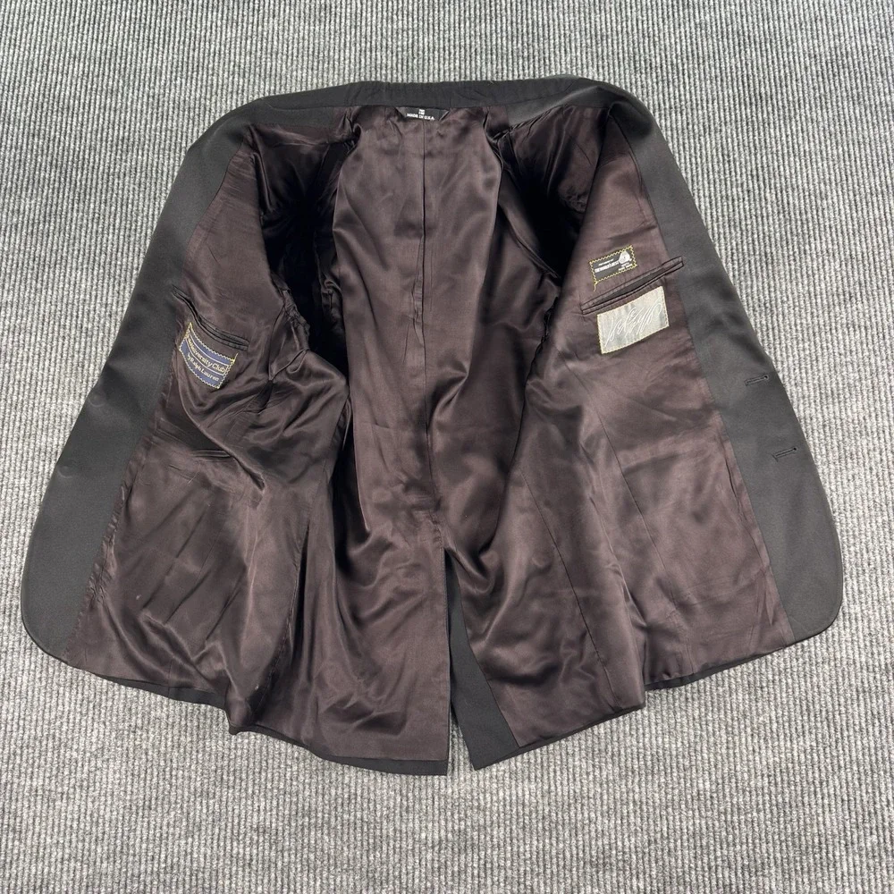 Polo University Club Tuxedo Jacket 42 S Black Wool Luxury Designer Ralph Lauren